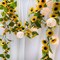 5.9' L Artificial Sunflower Garland Hanging Sunflower Vine Greenery Garland with 43 Pcs Yellow Sunflower Heads for Fall Autumn Holiday Wedding Arch Home Mantel Doorway Table Backdrop Decoration